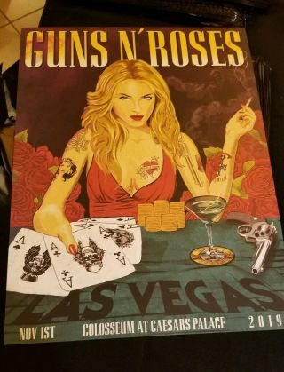 Guns N Roses Poster Las Vegas 11/1/2019 Lithograph Caesar’s Colosseum 75/200 Nm