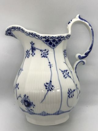 Fab Royal Copenhagen Blue Fluted Half Lace 646 1st Quality Porcelain Pitcher