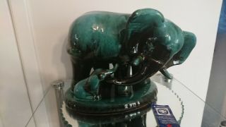 Stunning Find Blue Mountain Pottery Romar Mama Elephant With Baby Calf Mold 748