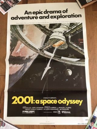 2001 A Space Odyssey One Sheet Poster.  27x41.  Classic Stanley Kubrick