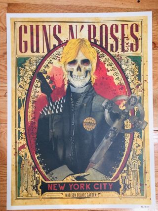 Guns N Roses Madison Square Garden Msg Nyc York Duff Poster 10/11/2014