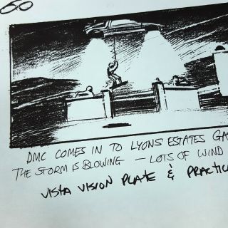 BACK TO THE FUTURE 2 - Production Storyboard DeLorean & Marty Hanging VFX 3 3