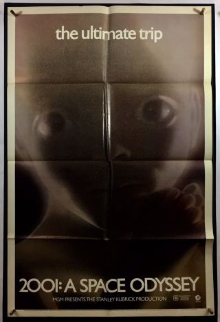 2001 Space Odyssey Movie Poster (veryfine) One Sheet 1971 Rerelease Sci - Fi 1964