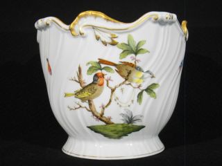 Fine Herend Porcelain Hand Painted Rothchild Bird Jardiniere Planter Vase 2