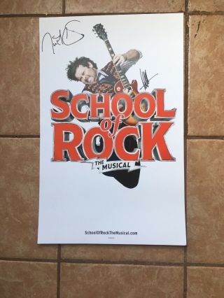 School Of Rock (broadway) Poster Signed By 2 2018 Cast Members