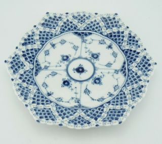Rare Plate Full Lace Nr 1094 - Royal Copenhagen Blue Fluted