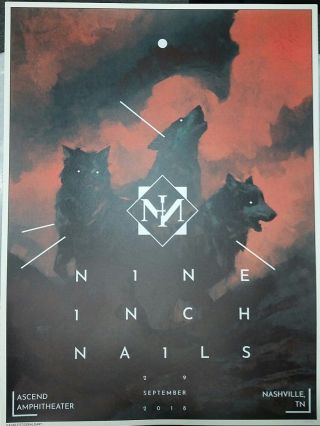 Nine Inch Nails /375 Nashville Nin 2018 Poster Show Event Print Karl Fitzgerald