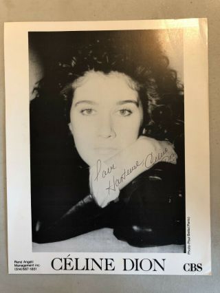 Celine Dion Autographed Canadian Press Kit Promo Photo Signed Signé 1980s Cbs