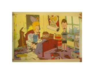 Beavis And Butthead Poster Sitting In Trashed Bedroom &