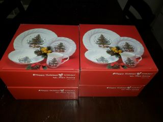 4 Boxes Of Nikko China Christmas Time 4 - Piece Place Settings