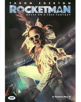 Taron Egerton Signed Rocketman Authentic Autographed 11x14 Photo Psa/dna Af62470