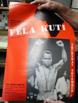 Fela Kuti 1986 Concert Poster Boston Opera House