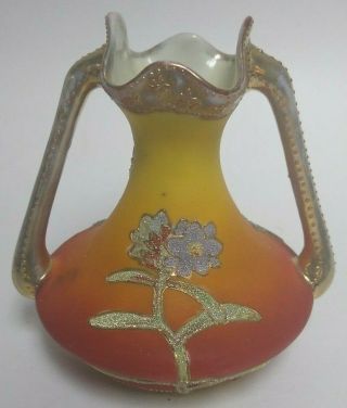 RARE Nippon Noritake 1909 Mark CORALENE Decoration Japanese Art Porcelain Vase 2