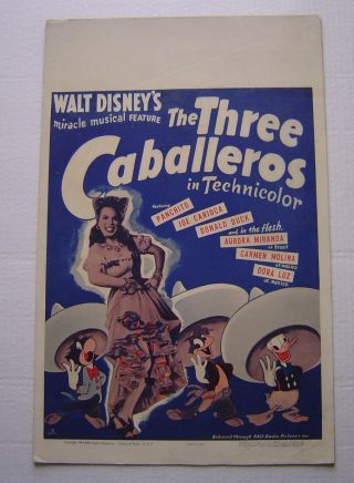 Three Caballeros 1944 Wc Donald Duck - Joe Carioca - Panchito - Walt Disney Rko