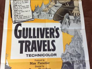 1957 Re - Release Gulliver ' s Travels Movie House Full Sheet Poster 4