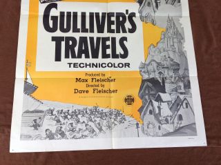 1957 Re - Release Gulliver ' s Travels Movie House Full Sheet Poster 5