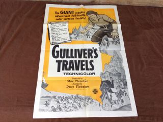 1957 Re - Release Gulliver ' s Travels Movie House Full Sheet Poster 8