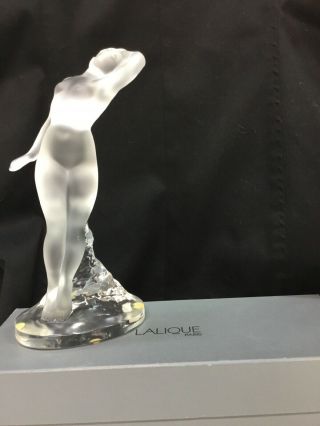 Large Lalique Nude Woman Danseuse Satin & Clear Glass Signed Vintage