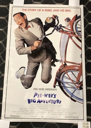 Pee Wee’s Big Adventure 1985 Movie Poster 40”x27”