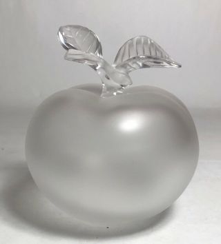 Vintage Lalique France Art Glass Grand Pomme Apple Crystal Perfume Bottle