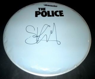 Stewart Copeland Signed Drumhead 16 Inch Proof Photo The Police