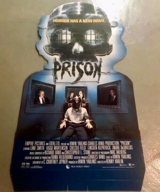 Prison 1988 Horror Movie Standee Empire Pictures,  World Video Rental Display