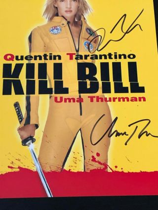 Quentin Tarantino and Uma Thurman autographed 8x10 photo,  signed authentic 2