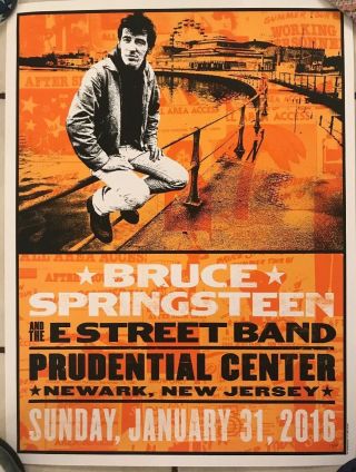 Bruce Springsteen Pru Center,  Nj 1/31/16 River Tour Poster 13/600 Bonus Cd