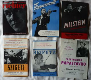 Six Vintage Flyers - Heifetz Szigeti Francescatti Milstein Richter Papastavro