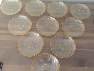 Set Of 10 St Louis France Glass Crystal Beethoven Plates Or Bowls Gold Saint