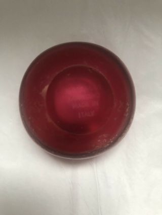 Venetian Red Murano Glass Bowl by Carlo Scarpa,  Venini 5