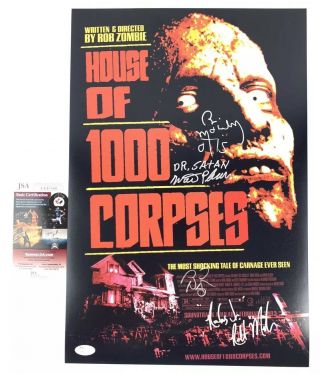 House Of 1000 Corpses Cast Signed 12x18 Movie Poster Bill Moseley Sid Haig Jsa