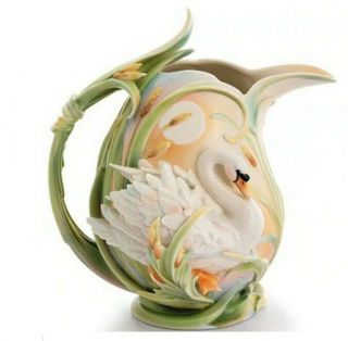 Franz Porcelain Swan Pitcher,  W.  Box Fz01570