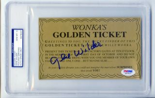 Gene Wilder Signed Willie Wonka Golden Ticket Psa/dna Gem 10