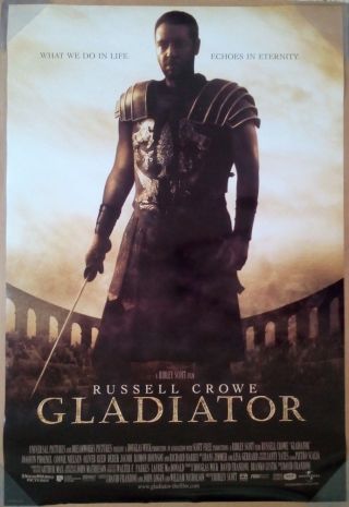 Gladiator Movie Poster 2 Sided Intl Rolled 27x40 Russell Crowe