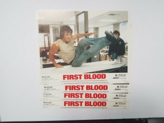 1982 First Blood Lobby Card Set 11x14 " Sylvester Stallone,  Richard Crenna Action