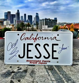 Fast & Furious " Jesse " License Plate - - Overnight Parts From Japan - - Signed