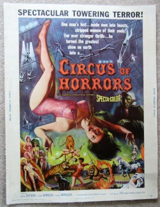 Circus Of Horrors 1960 30x40 Movie Poster Linen Ex