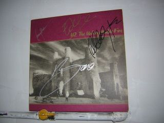 U2 Signed Lp The Unforgettable Fire 1984 By 4 Musicians Of The Group / Band