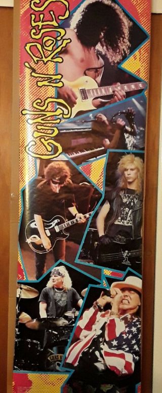Vintage Guns N Roses Door Poster 23x72 Huge 1991 Slash/no Hat.