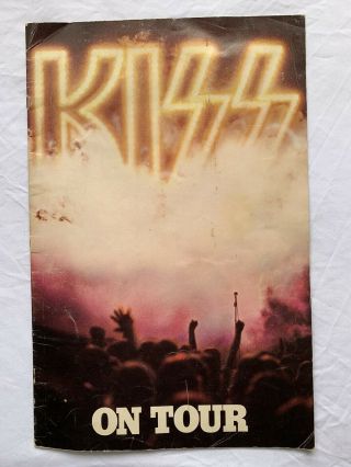 1976 Kiss On Tour Concert Program W/original Iron On And Kiss Army Insert