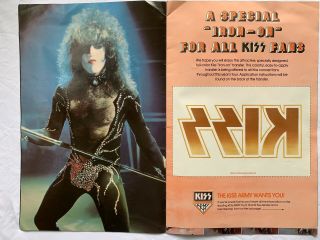 1976 Kiss On Tour Concert Program w/Original Iron On and Kiss Army Insert 4