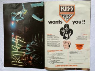 1976 Kiss On Tour Concert Program w/Original Iron On and Kiss Army Insert 7