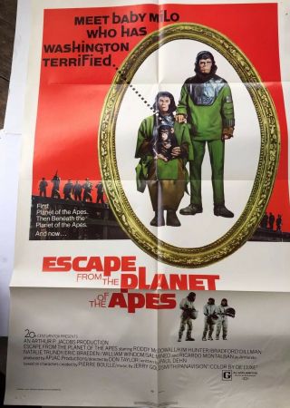 Escape From The Planet Of The Apes 1971 27x41 Movie Poster
