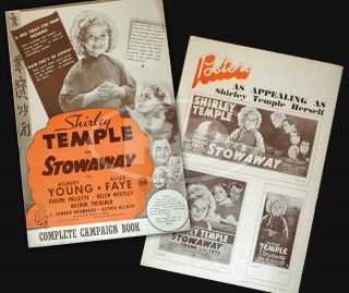 1937 Shirley Temple In Stowaway 20th Century - Fox Uk Pressbook Campaign Book
