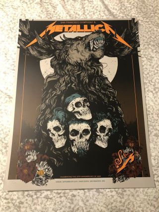 Metallica S&m2 Night Two Concert Poster Chase Center San Francisco Symphony 9/8