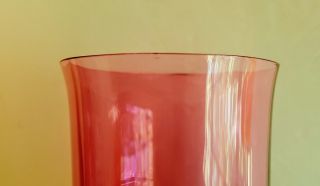 4 WATER GOBLETS Liza Cranberry (Optic,  Flared Bowl) by George Borgfeldt Co. 3
