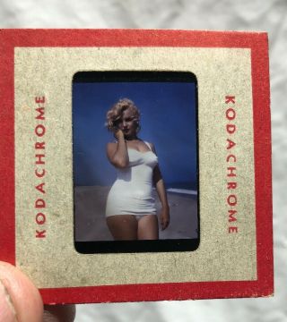 Marilyn Monroe 1953 Color Kodachrome Slide Rare Stamped