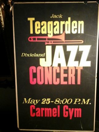 Rare Jack Teagarden Poster - Famous Jazz Trombonist And Jazz Singer 1940s?