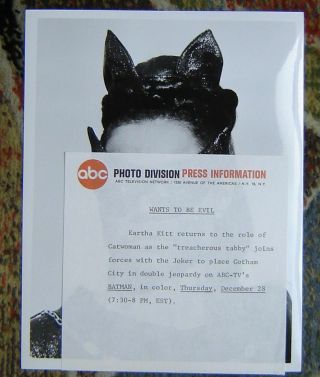 Orig Abc Tv Press Photo Batman Catwoman Eartha Kitt 